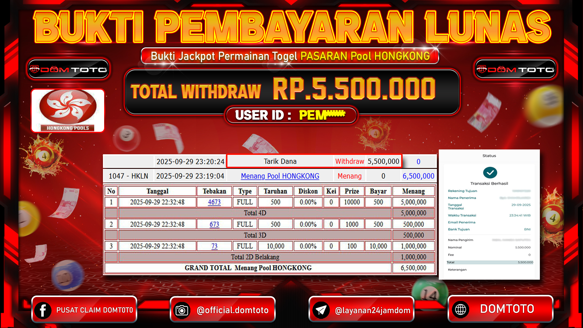 JACKPOT TOGEL PASARAN Pool HONGKONG 29 SEPTEMBER 2025